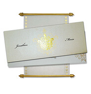 White Gold Scroll Invitations, Scroll Invitation Template, Scroll Wedding Invitations Oxford, Scroll Wedding Invitations Canada